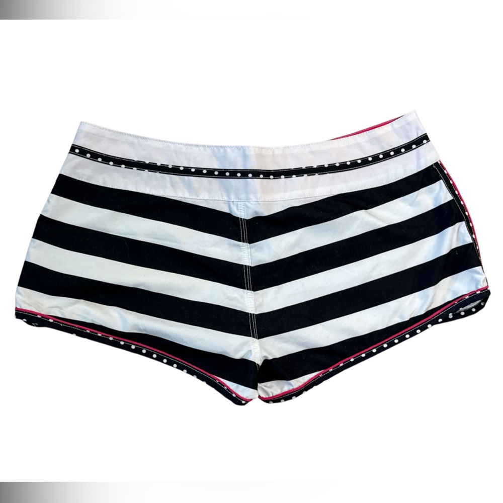 Y2K Aeropostale Black and White Striped Swim Trunks Women’s Large - Picture 2 of 9